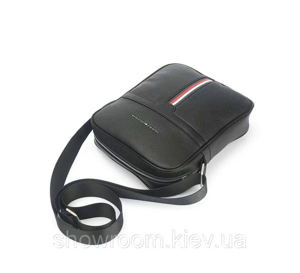 Мужская брендовая сумка через плечо (670) черная Киев - изображение 8
