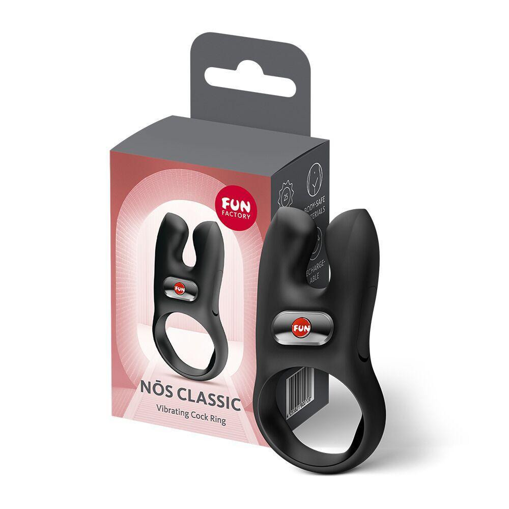 Ерекційне віброкільце з подвійною стимуляцією клітора Fun Factory NŌS CLASSIC Black, 2 мотори Sex Aura Київ - фото 7