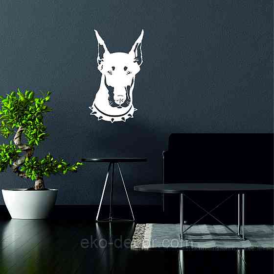 Декоративное настенное Панно «Доберман», Декор на стену 110*64 см, Белый Киев