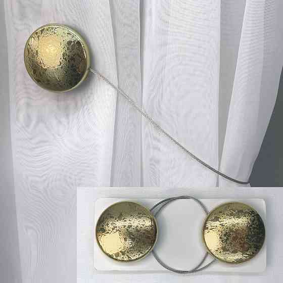 Магниты для штор и гардин Круг набор 2 шт Золотистый (81-141) Киев