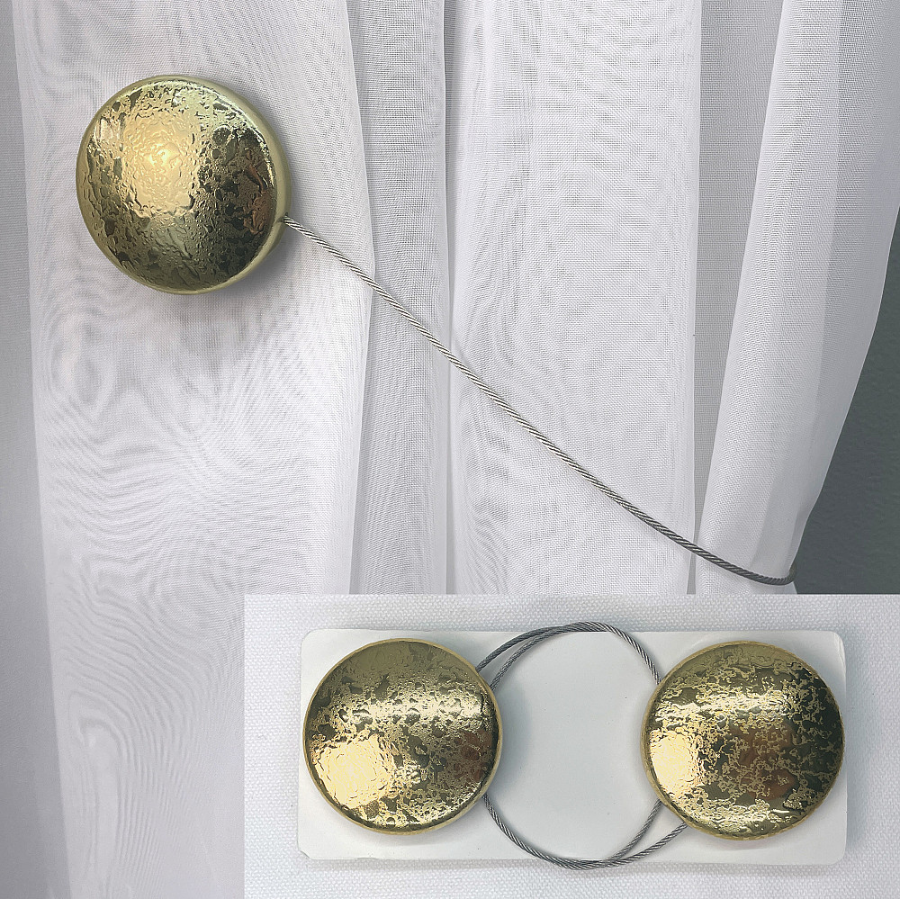 Магниты для штор и гардин Круг набор 2 шт Золотистый (81-141) Киев - изображение 1