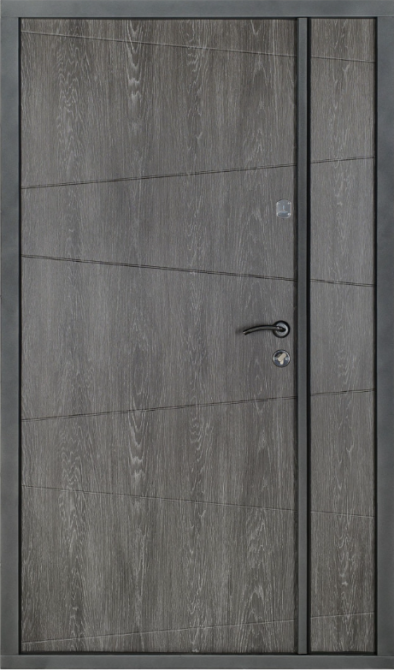Двері вхідні Артіз ПРЕСТИЖ Діагональ нова RAL 1450 з чорним молдингом / Дуб шато графіт ПВХ 1200х2050 мм Київ - фото 2
