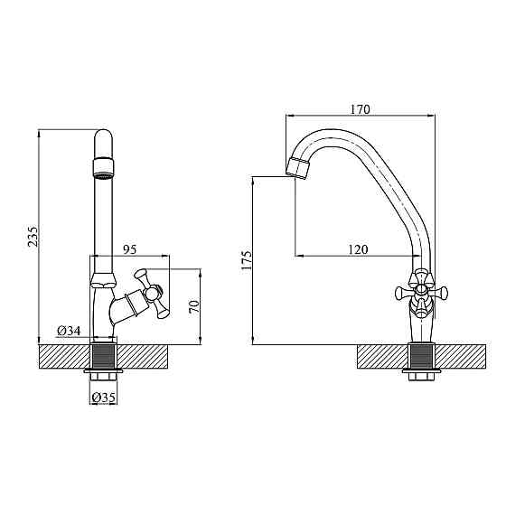 Кран на одну воду Kroner KRM Rhein - C090 Київ