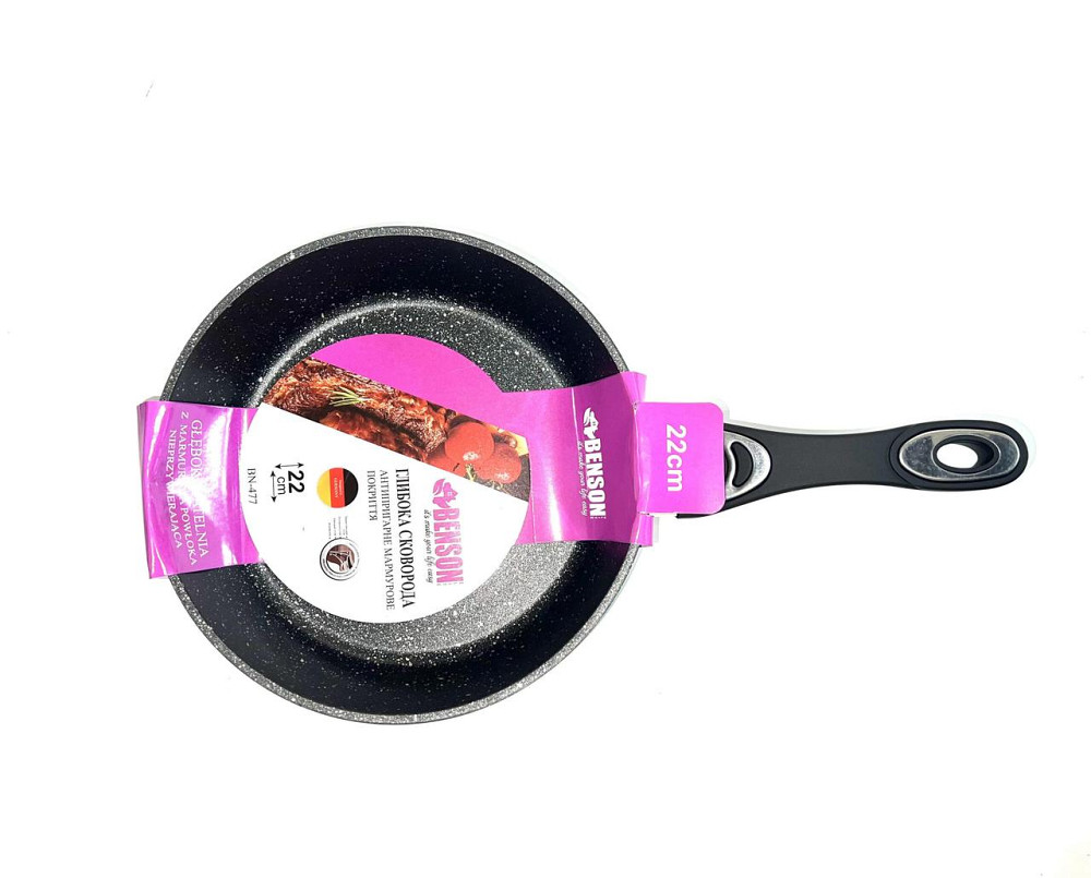 Сковорода глибока мармурове антипригарне покриття 28*7 см BN-480 (12 шт./ясть) Одеса - фото 1