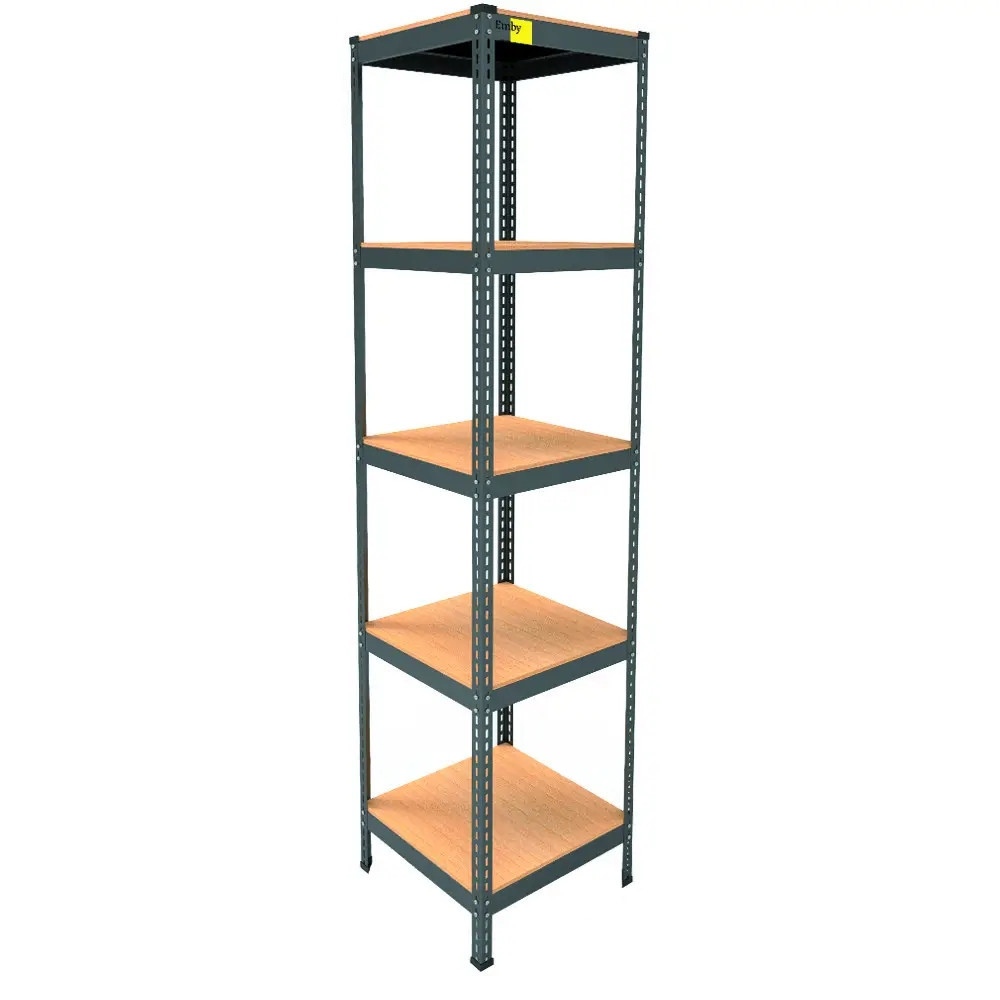 Металлический стеллаж Emby Light Series (размер 2100х450x450мм) 5 полок ДСП до 100кг Черный Винница - изображение 1