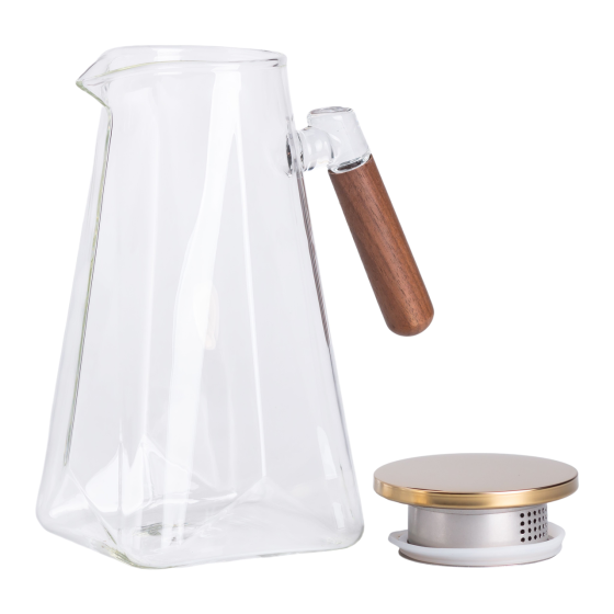 Заварник скляний для чаю 2 л Чайник для заварювання з ручкою прозорий HP-34-32 Київ