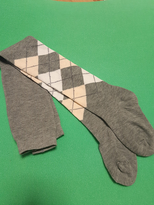 Колготки дитячі з принтом, сірі - розмір від низу попи до п'яти 33см (тягнеться до 45см), 82%бавовна Київ - фото 1