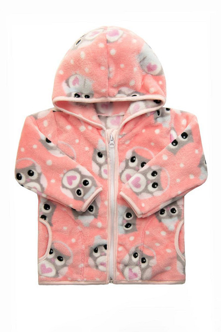 Куртка-толстовка детская весенняя, розовая, с капюшоном на молнии Крохатушка одяг 80 Киев - изображение 1