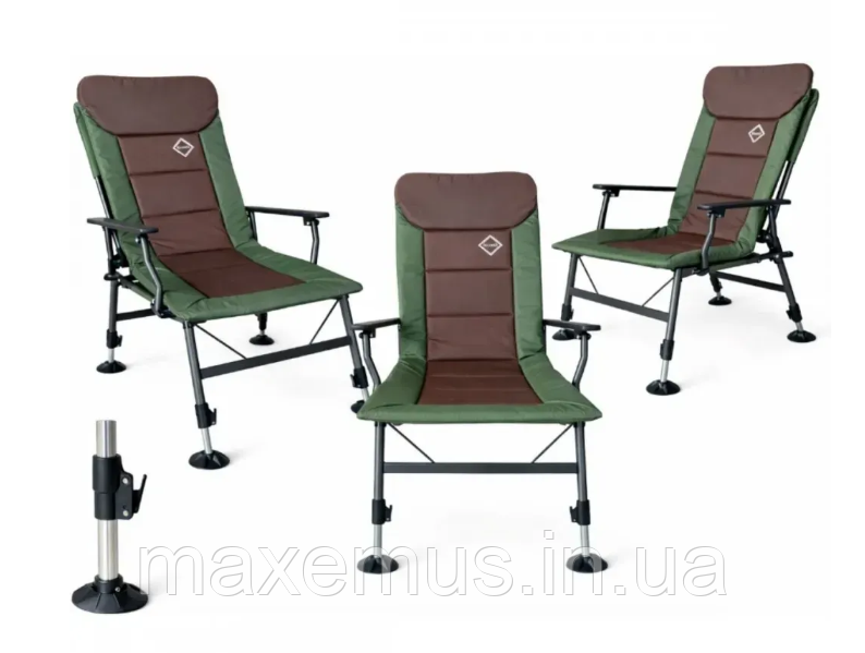 Рыбацкое кресло-шезлонг Bonro B21 раскладной стул для рыбалки и отдыха темно-зеленое Мостиська - фото 8