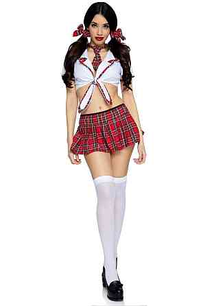 Костюм школярки Leg Avenue Miss Prep School S/M, топ, спідниця, краватка, бантики Sex Aura Київ