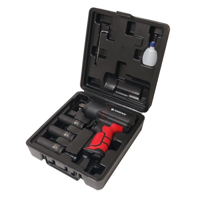 Пневмогайковерт 1/2'' (1450Hм,7000об/хв, 6.3bar, 198л/хв) + набір головок (17,19,21мм) FORSAGE F-82549K4 Одеса - фото 7