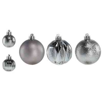 Елочная игрушка Chomik пластикові кульки компл. 44шт, 3/6см, срібні (5900779877726_1) Винница