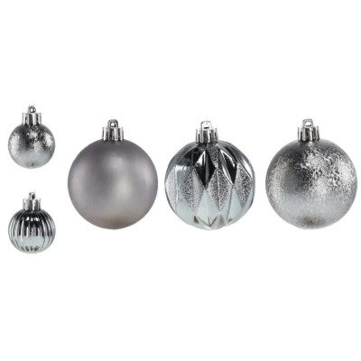 Елочная игрушка Chomik пластикові кульки компл. 44шт, 3/6см, срібні (5900779877726_1) Винница - изображение 2