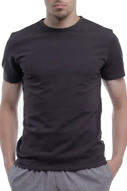 Чоловіча однотонна футболка чорна Bono 950101 54 Київ - фото 1