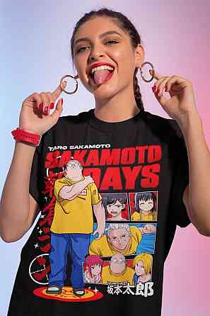 Футболка для хлопчика з аніме принтом Аніме Вінтаге Спекіал Манга оверсайз (зріст від 165 до 180) Чорний AnimeJ0453m Дніпро