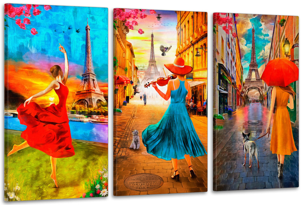 Модульная картина в гостиную / спальню  Танець Париж  Art-642_3_А 100x150 см Киев - изображение 1