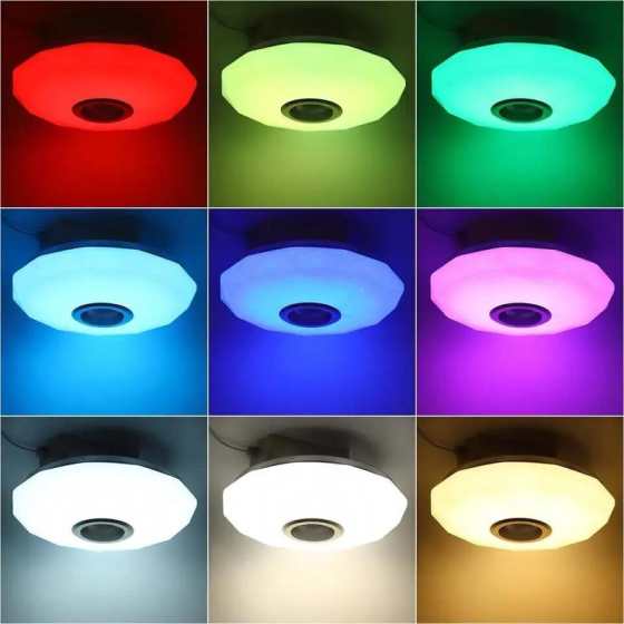 Уцінка Смарт LED люстра Wholede RGB з Bluetooth колонкою | Стельовий світильник з пультом, APP, димер, музична люстра Київ