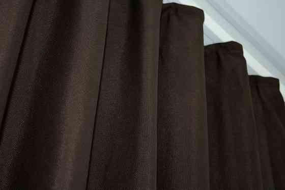 Комплект готових штор VR-Textil Льон Льон Мішковина № 1189ш Венге 150х270 см 2 шт (30-962) Київ