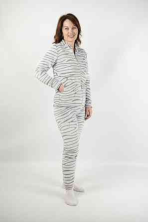 Домашній теплий костюм (піжама) жіночий без капюшона, велсофт топ 48/50 Крохатушка одяг Київ