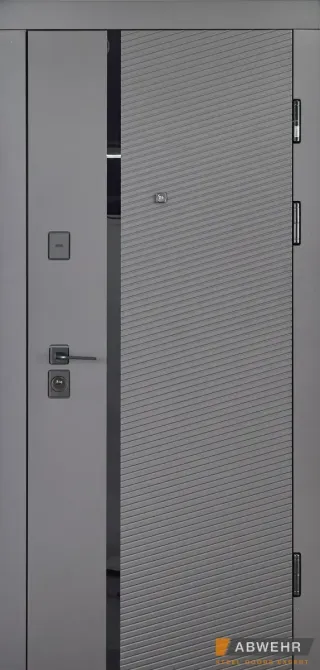 Вхідні двері Abwehr Megapolis MG3 Melany 573/558 Вугілля + Білий супермат 960*2050 мм Стильні вхідні двері Київ - фото 1