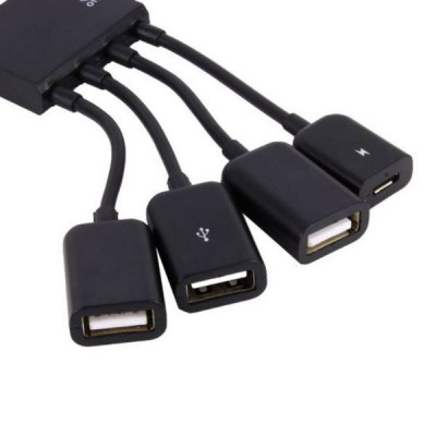 Концентратор Lapara LA-MicroUSB-OTG-HUB black Вінниця - фото 4