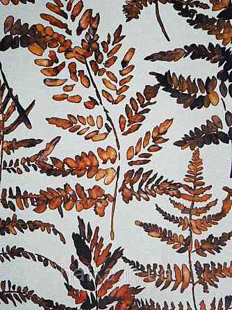 Ообои флізелінові еко Decoprint Essentials EE22543 листя папороті коричневі бурштинові чорні на білому Київ