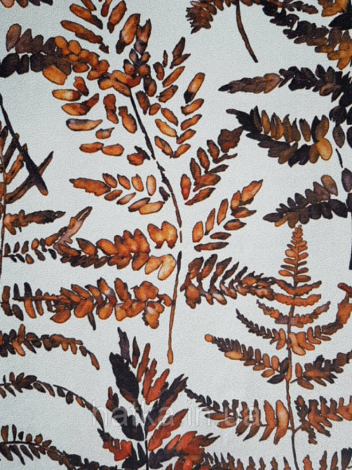 Ообои флізелінові еко Decoprint Essentials EE22543 листя папороті коричневі бурштинові чорні на білому Київ - фото 3