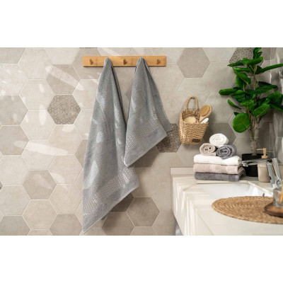 Рушник Ardesto набір махрових Lotus 2 шт 50х90 см індіго, 70х140см, 100% бавовна, сірий (ART2357SG) Вінниця - фото 8