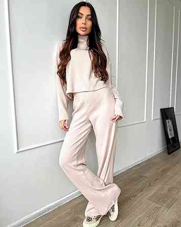 Жіночий теплий базовий костюм: кофта і штани ангора рубчик Одеса