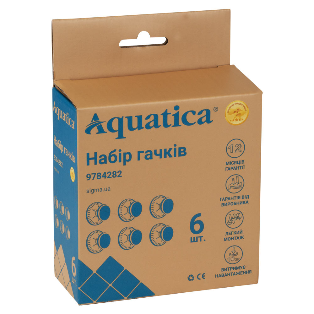 AQUATICA Крючки на вакуумных присосках s42 Ø40×40мм черный/белый (6шт) AQUATICA (9784282) Киев - изображение 5
