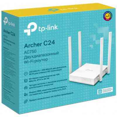 Маршрутизатор TP-Link ARCHER C24 AC750 4xFE LAN, 1xFE WAN (ARCHER-C24) Вінниця