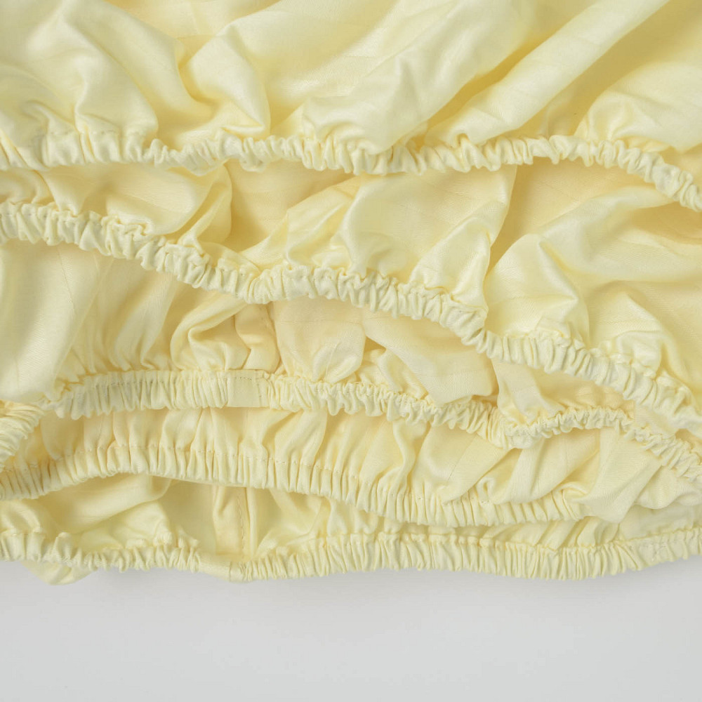 Простирадло на резинці півтораспальне страйп-сатин 100% бавовна 140х200х35см 125г/м2 (Шампань) Суми - фото 2