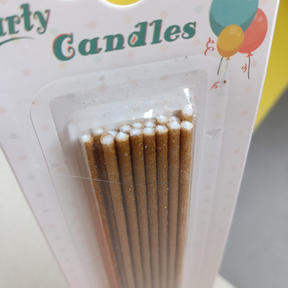 Свічки для торта слім золото 16 шт. Київ - фото 2