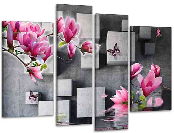 Модульна картина до спальні, вітальні Квіти Магнолія Art-606_4 Київ