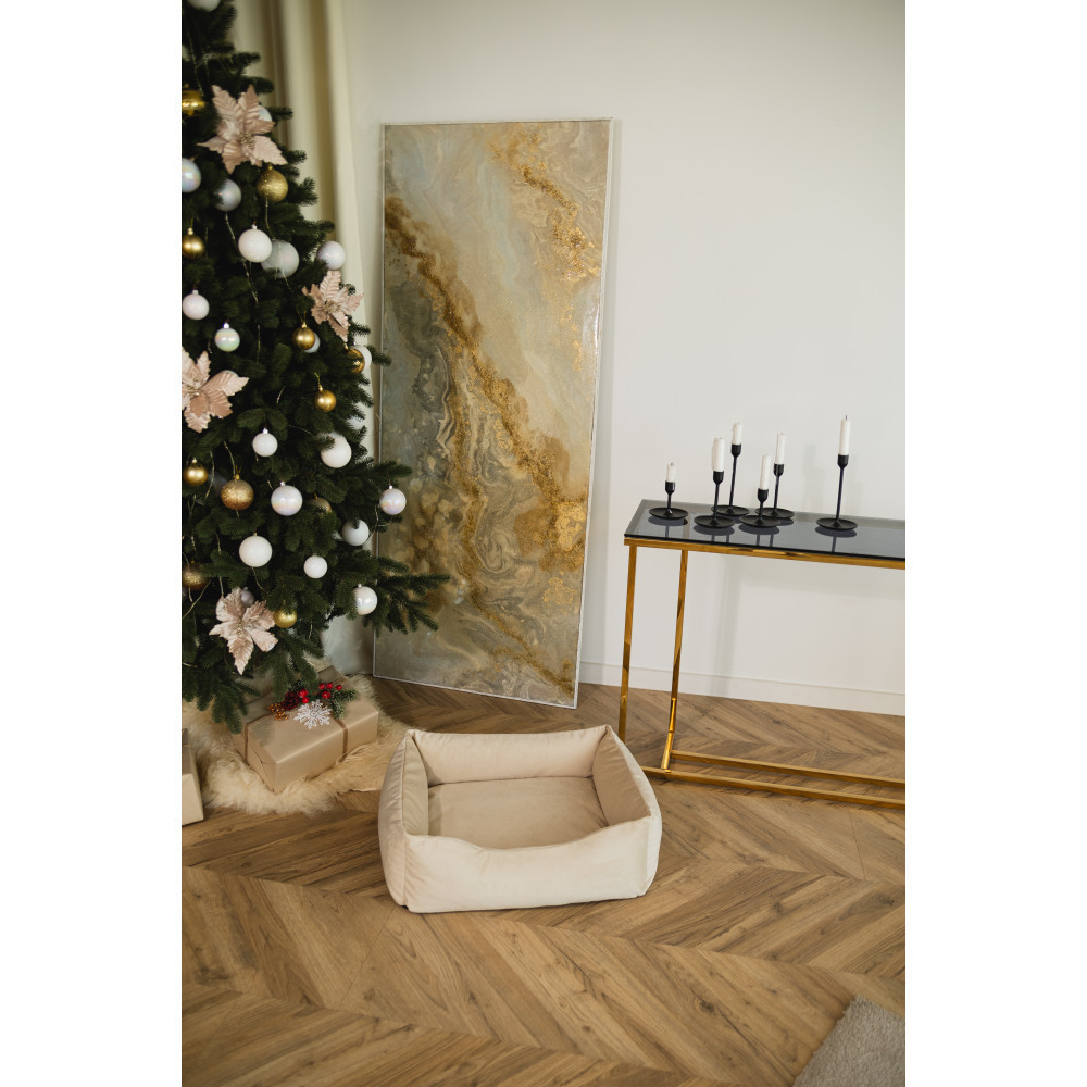 Лежанка для домашних животных собак и кошек велюр Incor Бежевый 3XL (130/80/23) Киев - изображение 5