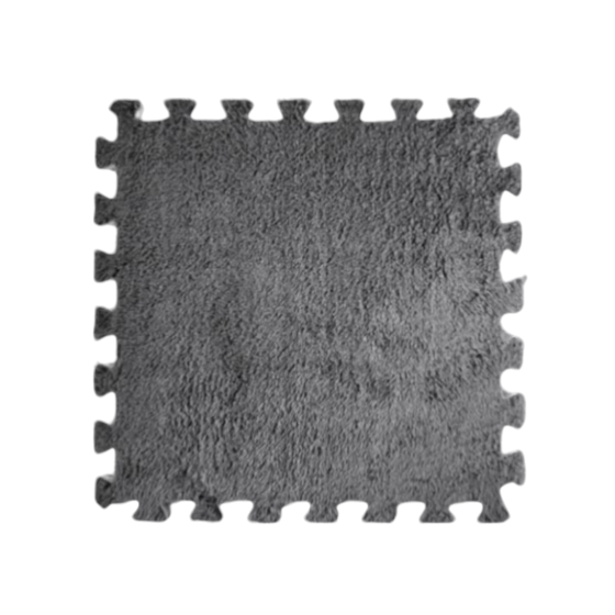 Підлога-пазл плюшева 120x150см, 20 пазлів, тепла підлога, дитячий мат, термокилимок для дому, колір сірий Кам'янець-Подільський