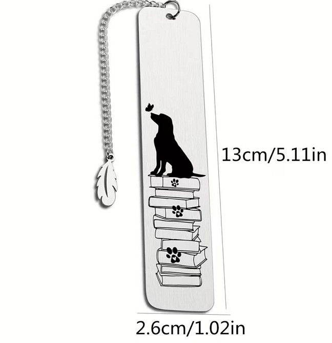 Закладка для книг металева з ланцюжком і підвіскою перо 13 см Київ - фото 3