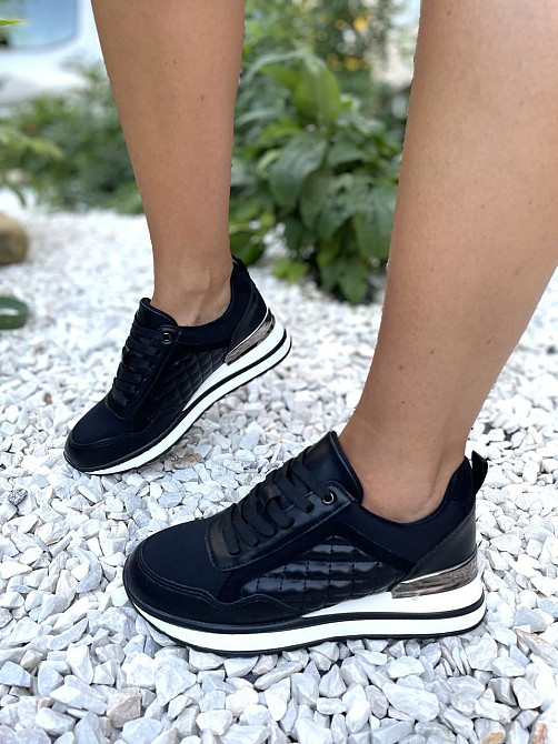Stilli Снікерси жіночі STILLI чорні еко-шкіра платформа 36-40р. (116-1) Коломия - фото 7