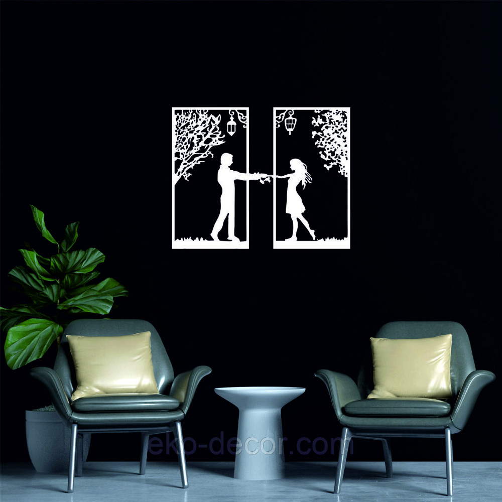Декоративное настенное Панно «Девушка и парень» Декор на стену 70*55 см, Белый Киев - изображение 5