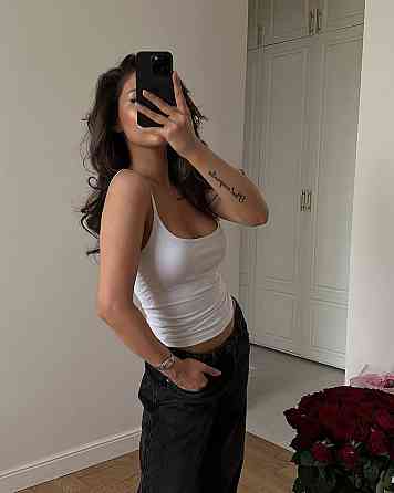 Жіноча базова повсякденна майка на бретелях у стилі sk!ms віскоза Білий Одеса