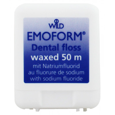 Зубная нить Dr. Wild Emoform вощенная c фторидом натрия 50 м (7611841138406) Винница - изображение 1