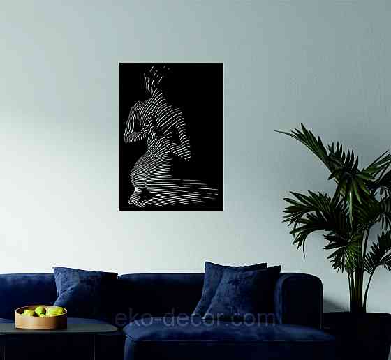 Декоративне настінне Панно «Жіноче тіло», Декор на стіну 110*76 см, Чорний Київ