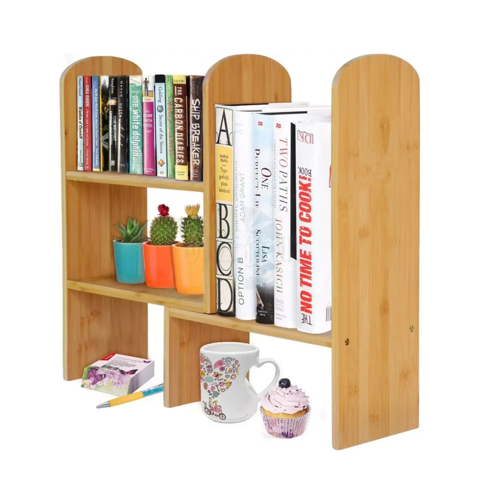 Настольная полка из бамбука для книг и аксессуаров с возможностью регулировки положения, 65×45×15см Каменец-Подольский - изображение 5