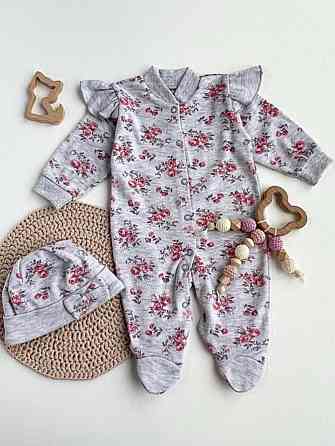 Дитячий чоловічок з відкритими ручками + шапочка "Rose" зріст 56 см Lari Сірий Кривий Ріг