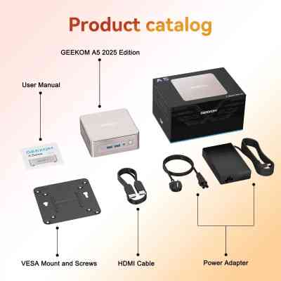 Компьютер GEEKOM Mimi PC A5 / Ryzen7 5825U, 16, 512, W11Pro (GMA5R75825U-16512-EU) Винница