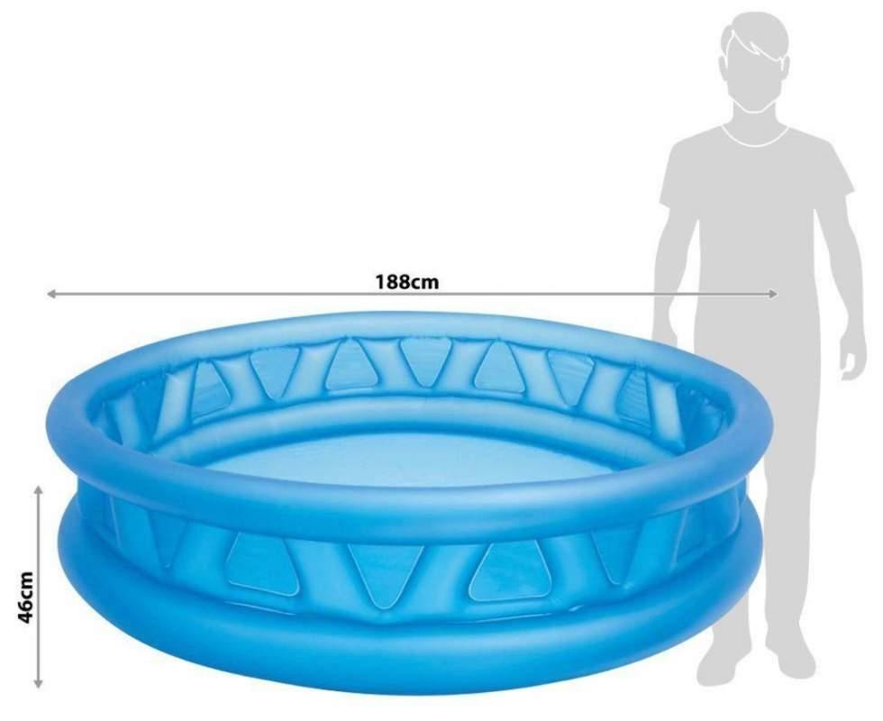 Басейн дитячий надувний Intex круглий на 790л 188х188х46 см Синій (58431) Чернигов - изображение 4