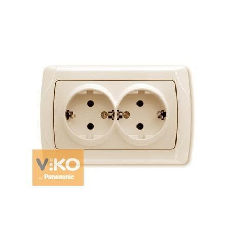 CARMEN Розетка 2 із заземленням крем Viko Харків - фото 2