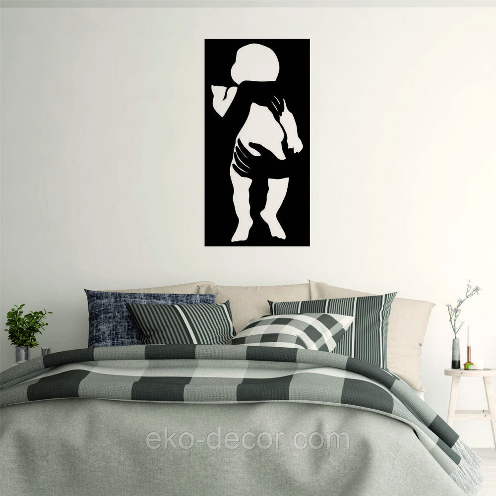 Декоративное настенное Панно «Дитя», Декор на стену 90*45 см, Черный Киев - изображение 6