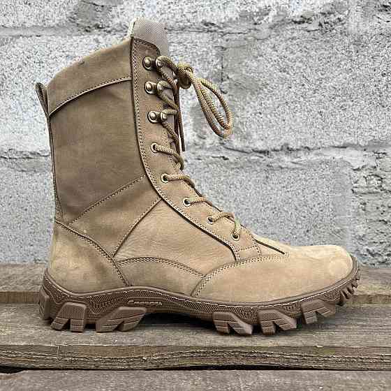 Тактичні демісезонні чоловічі бежеві берці ТАЙФУН , Якісні шкіряні берці весна осінь для ЗСУ Львів