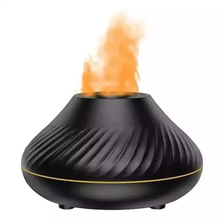 Зволожувач повітря Atesh з ефектом вогню чорний Дніпро - фото 9